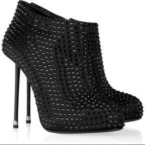 Giuseppe Zanotti Crystal Satin Ankle Booties sz.38